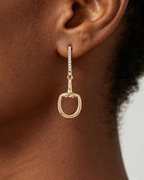 Cubic Zirconia Polished Toggle Drop Earrings