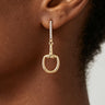 Cubic Zirconia Polished Toggle Drop Earrings