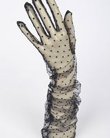 Sheer Polka Dot Opera Gloves