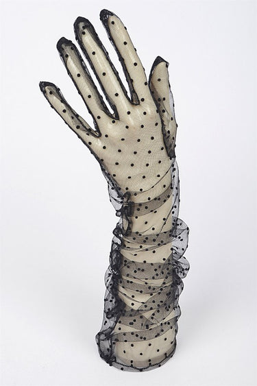 Sheer Polka Dot Opera Gloves