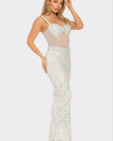 White Floral Sequin Gown – Enchanted Blossom Maxi | Maxi Dress