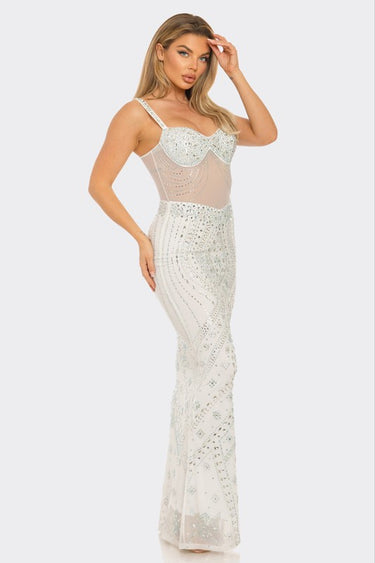 White Floral Sequin Gown – Enchanted Blossom Maxi | Maxi Dress