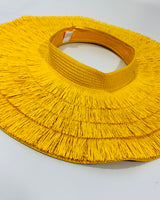 Wide-brim summer hat in structured straw material