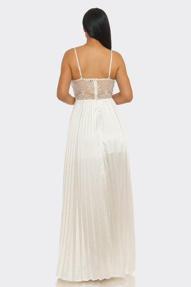 Romance In Paris Maxi Dress (White) - Palazzo Couture Online