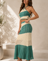 Luxe Mirage Ombre Skirt Set - Green Lime | Women's Two Piece Skirt Set