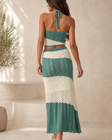 Luxe Mirage Ombre Skirt Set - Green Lime | Women's Two Piece Skirt Set