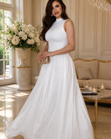 Sculpted Flow Maxi Dress - Ivory