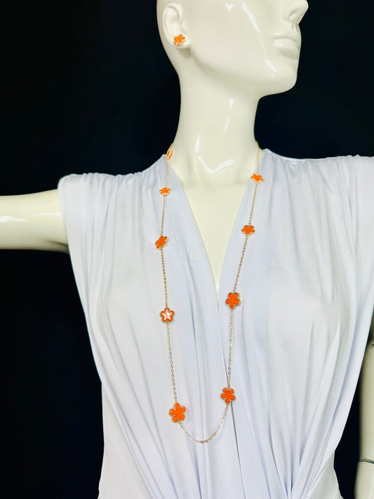 Be Loyal Long Necklace 36” (Orange)