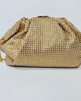 Structured Light-Gold clutch with beaded exterior