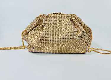 Structured Light-Gold clutch with beaded exterior