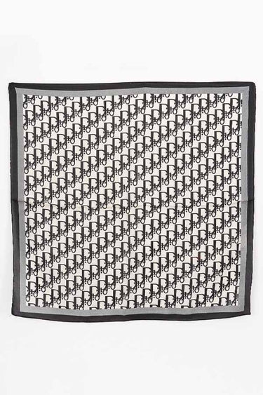 Signature Print Luxe Bandana - Navy Square Scarf