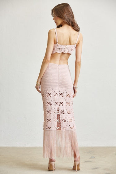 Golden Knit Bustier Top & Skirt Set - Palazzo Couture Online