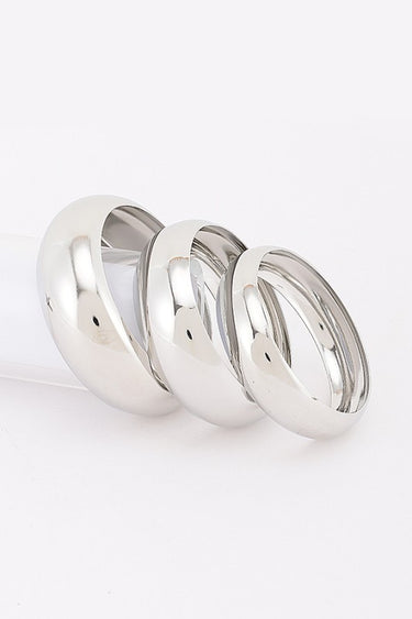 Three-Piece Chunky Dome Bangle Bracelet Set
