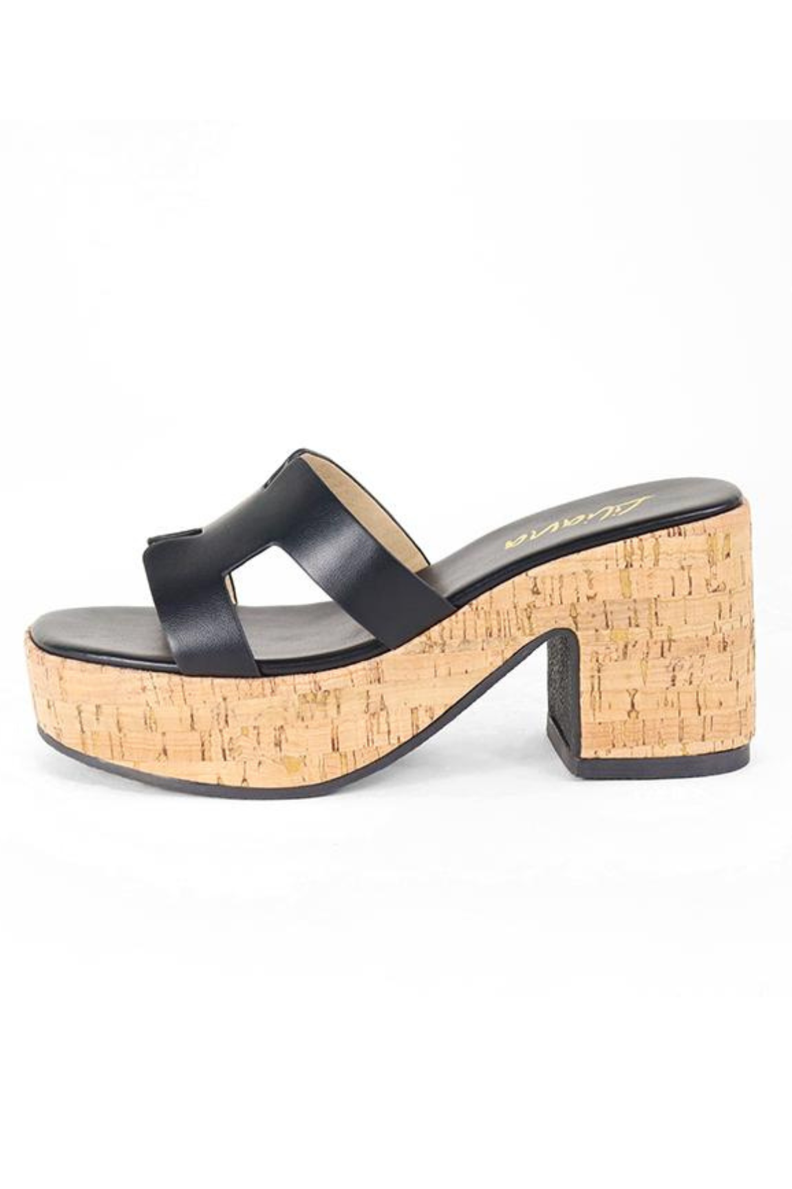 Summer Platform Heels Slide Sandals (black)