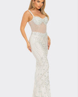 White Floral Sequin Gown – Enchanted Blossom Maxi | Maxi Dress