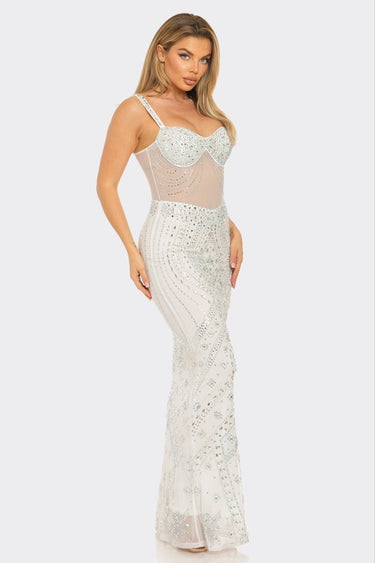 White Floral Sequin Gown – Enchanted Blossom Maxi | Maxi Dress