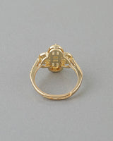 Multi Crystal Clover Statement Ring