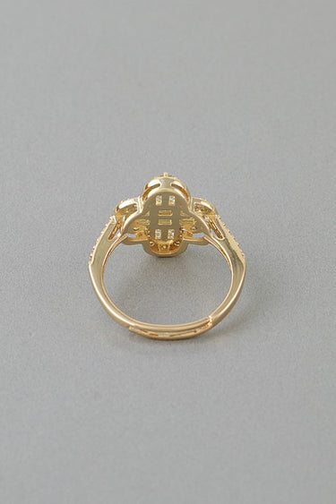 Multi Crystal Clover Statement Ring