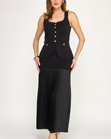 Parisian Pleat Elegance 2-Piece Skirt Set - Natura | Skirt Set