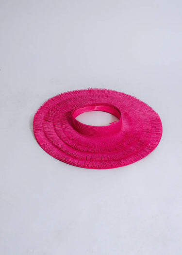 Fringe Straw Sun Hat in Fuchsia – Vacation Vibes Style