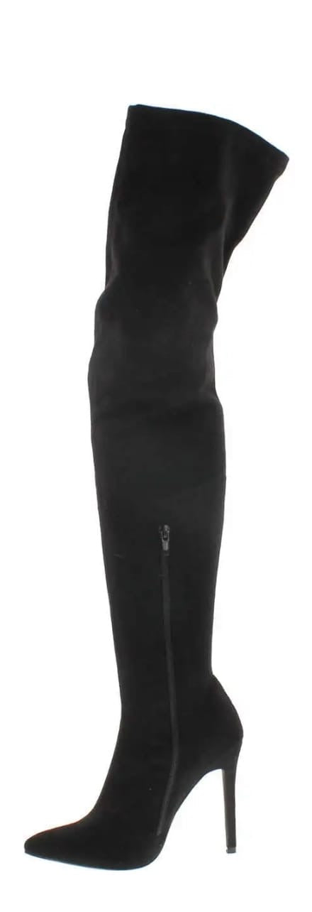 Suede Black Gisele Pointed Toe Over The Knee Boots