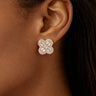 Cubic Zirconia Clover Stud Earrings