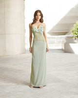 Luxe Satin Drape Gown Maxi Dress (Sage) - Palazzo Couture Online