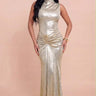 Celestial Braided Metallic Gown - Gold | Women's Maxi Dress