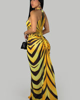 Solaris Sculpted Mesh Maxi Dress