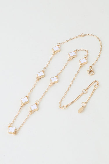 Minimal Clover Charm Chain Necklace
