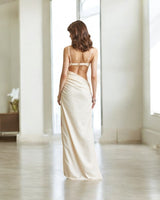 Lily Luxe Cutout Satin Maxi Dress - Naturalflor