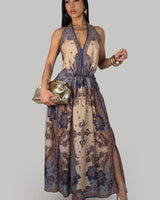 Bohemian Goddess Maxi Dress - Blue Multi - Palazzo Couture Online