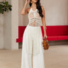 Luxe Lace Elegance 3-Piece Pant Set - Brown | Pant Set