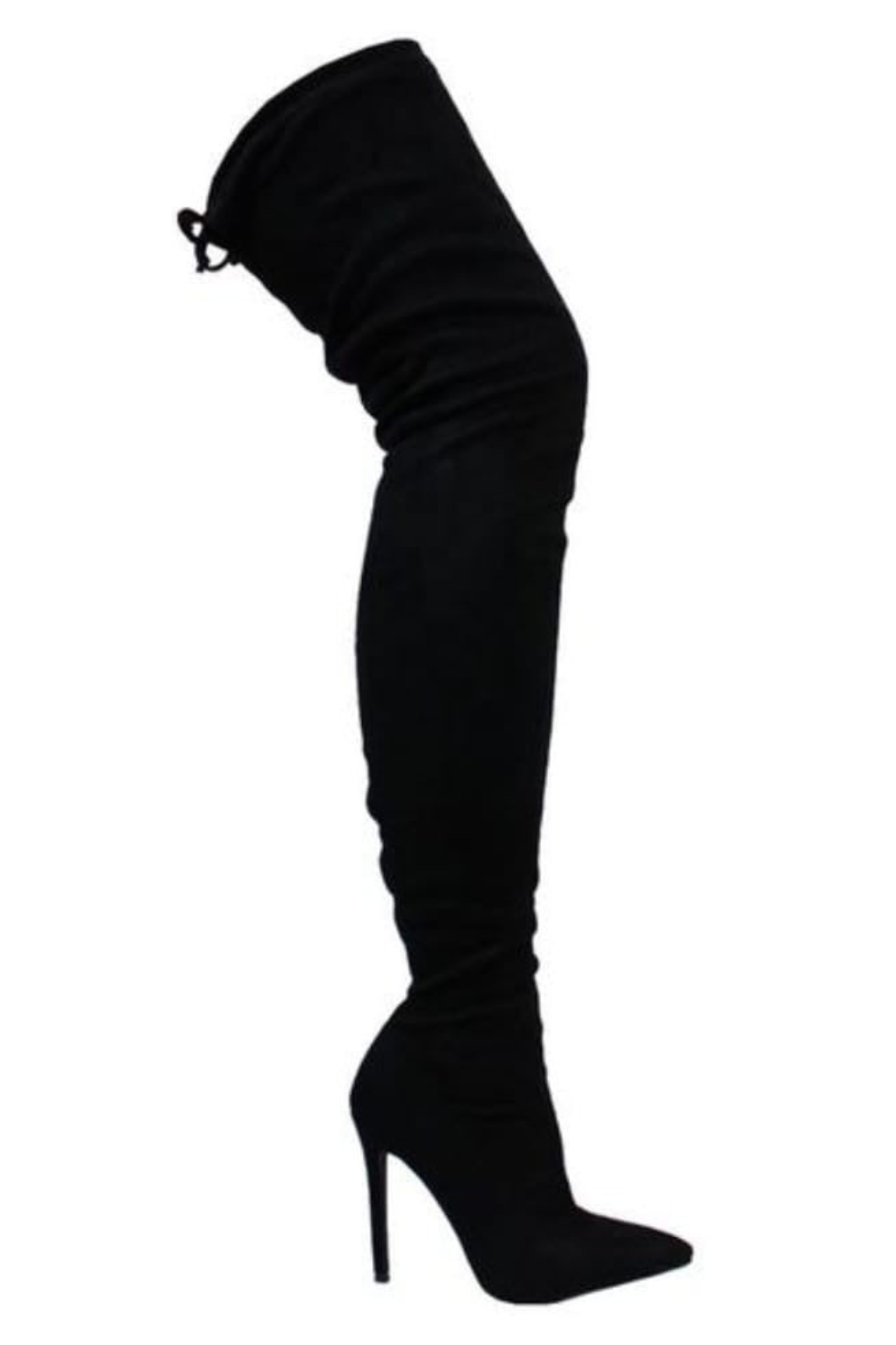 Suede Black Gisele Pointed Toe Over The Knee Boots