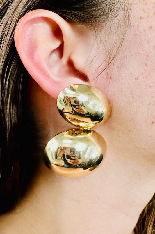 Chic Double Dome Earrings (Gold)