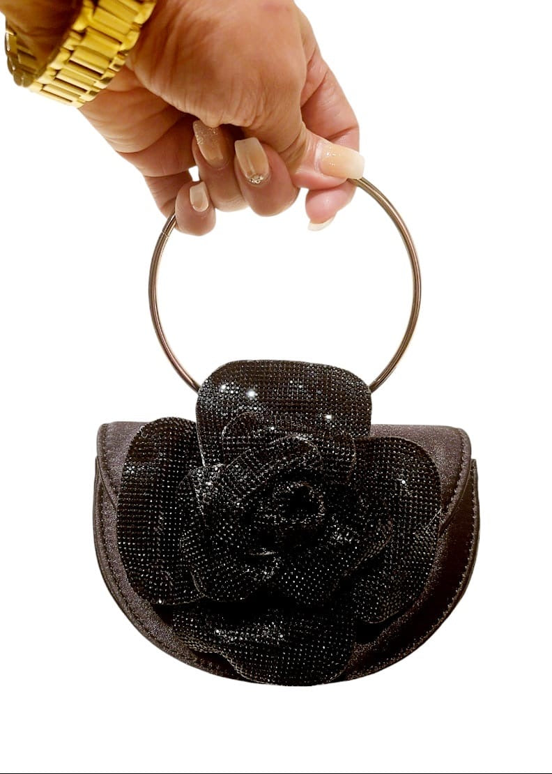 Glamour Rose Clutch(Black)