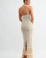 Seashell Muse Sculpted Maxi Dress - Natural | Maxi Dress