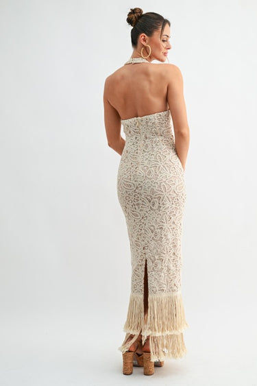 Seashell Muse Sculpted Maxi Dress - Natural | Maxi Dress