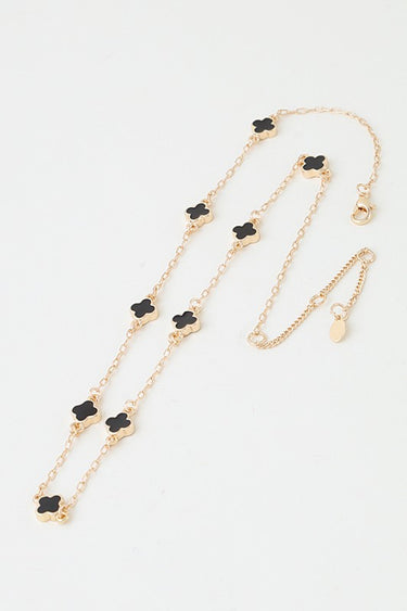 Minimal Clover Charm Chain Necklace