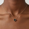 Black Clover Pendant Stainless Steel Necklace