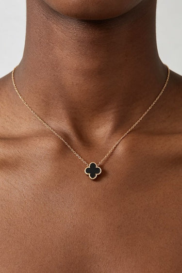 Black Clover Pendant Stainless Steel Necklace