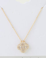Cubic Zirconia Crystal Clover Pendant Necklace