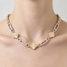 Cubic Zirconia Two-Tone Clover Chain Necklace