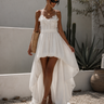 Ethereal Blossom High-Low Dress – White