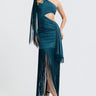 Golden Fringe Glam Cut-Out Maxi Dress - Black | Maxi Dress