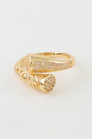 Bejeweled Crystal Vine Wrap Ring -Gold Clear