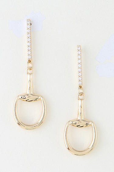 Cubic Zirconia Polished Toggle Drop Earrings