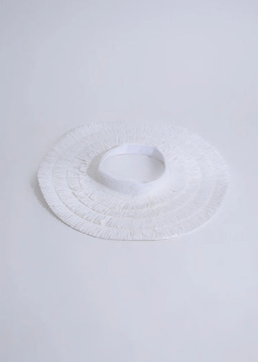 Fringe Straw Sun Hat in White – Vacation Vibes Style