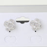Cubic Zirconia Clover Stud Earrings