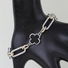 Two-Tone Cubic Zirconia Clover Chain Bracelet